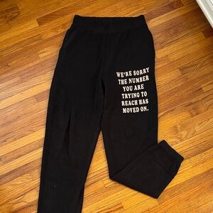 Boys Lie Black Joggers with White Text
